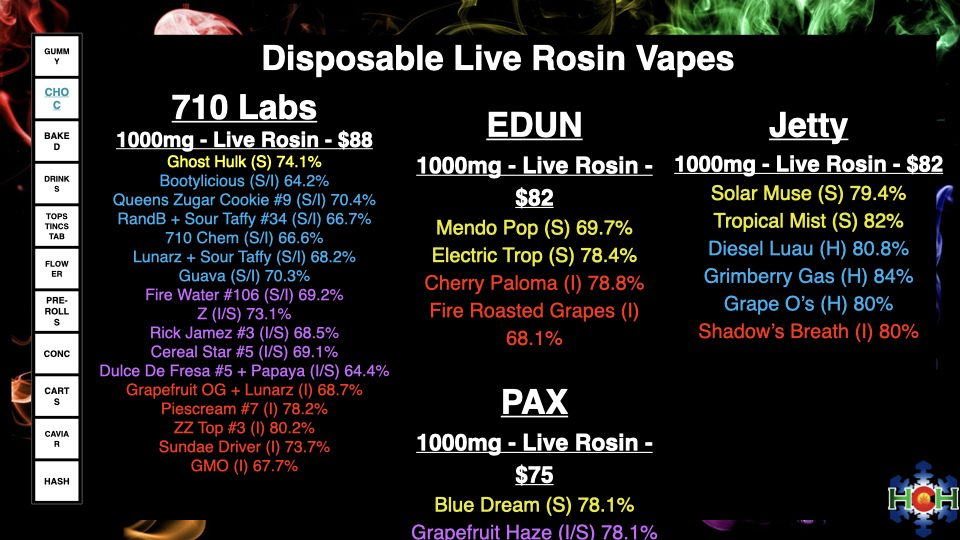 disposable live rosin vapes